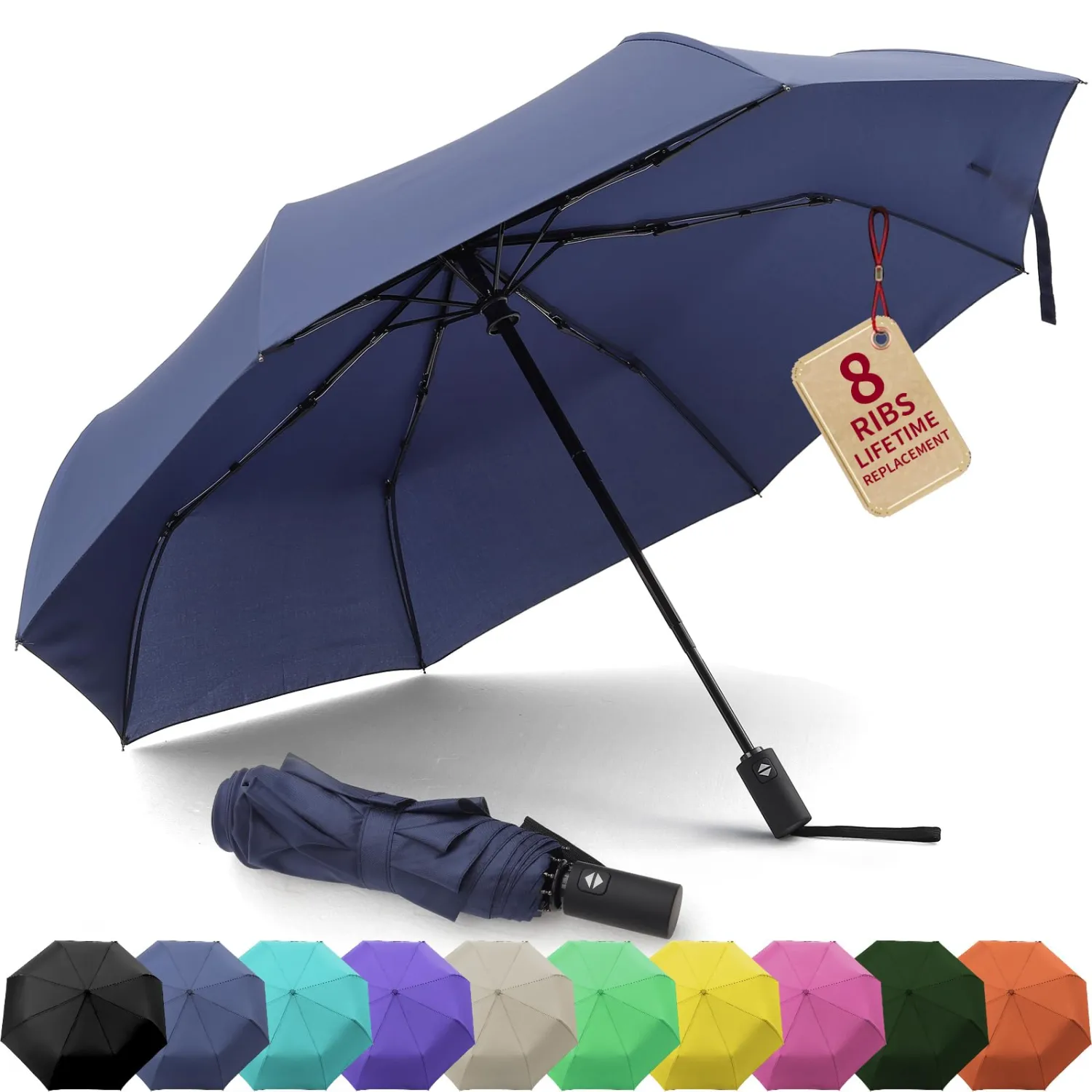 Travel Compact Umbrellas for Rain Portable Automatic Open/Close Windproof Folding Small Umbrella
