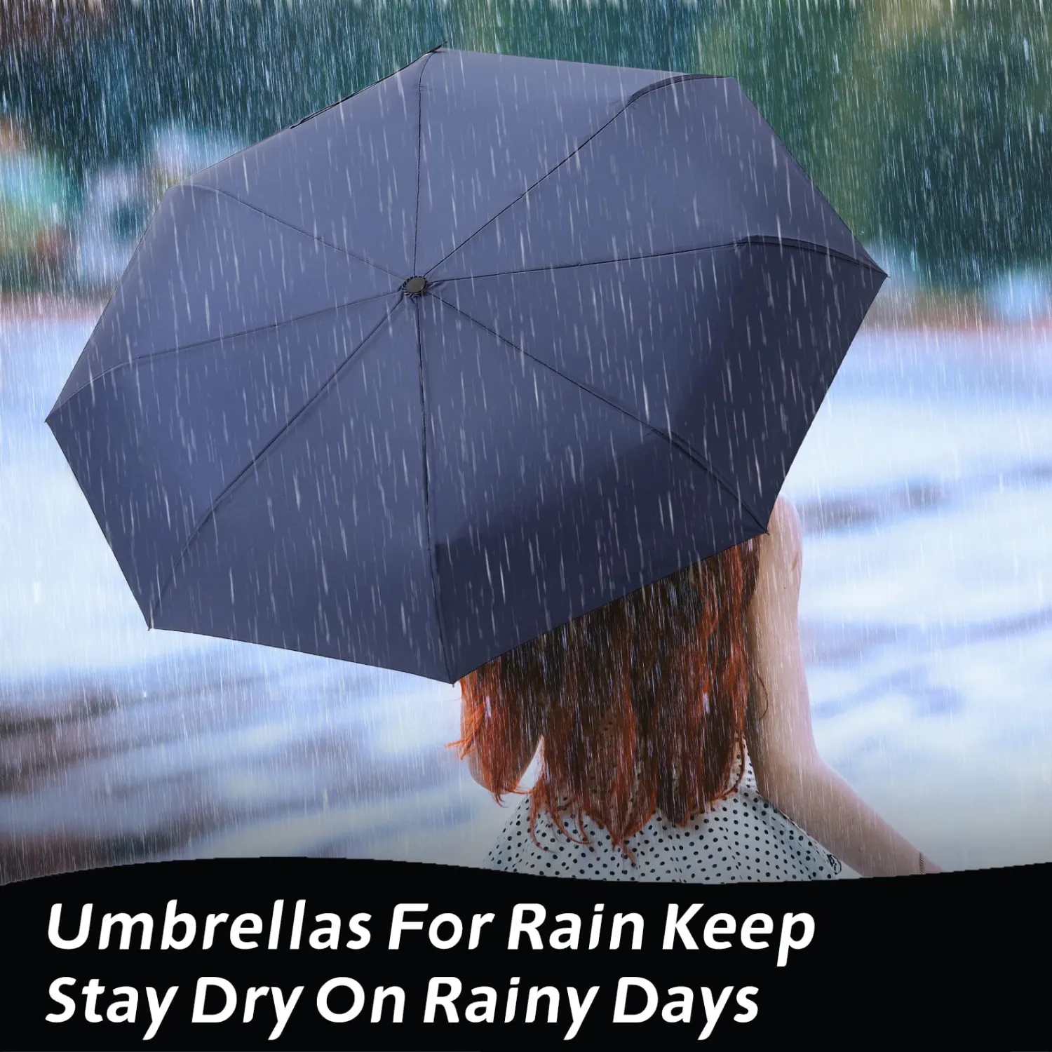 Travel Compact Umbrellas for Rain Portable Automatic Open/Close Windproof Folding Small Umbrella