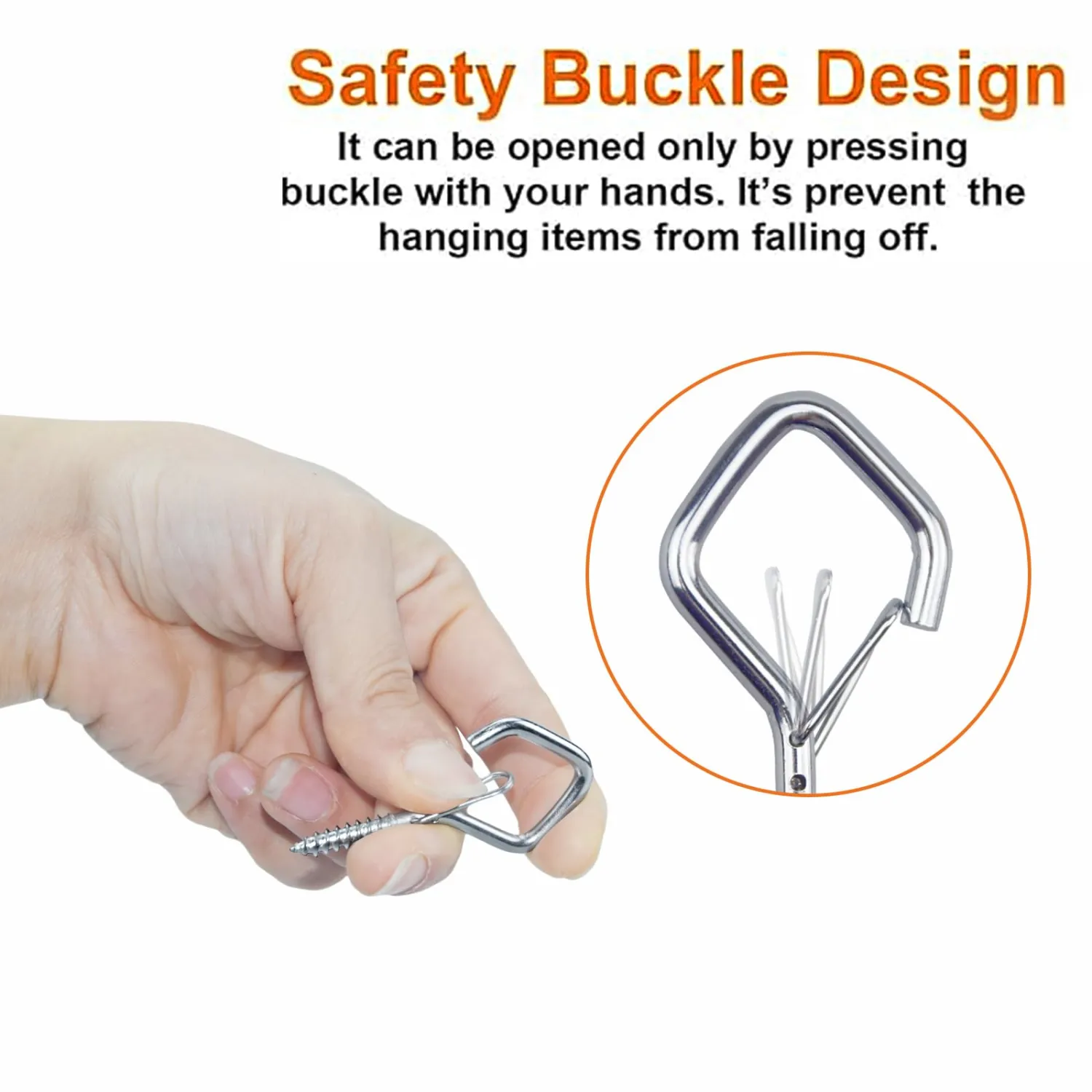 20PCS Eye Screw Hooks for Hanging Heavy Duty with Safety Buckle.Metal Ceiling Hooks for Hanging Plants,Cup,Wind Chime,Bird Feeders,String Lights at Indoor&Outdoor,2.36 Inch(No Drill Bit)