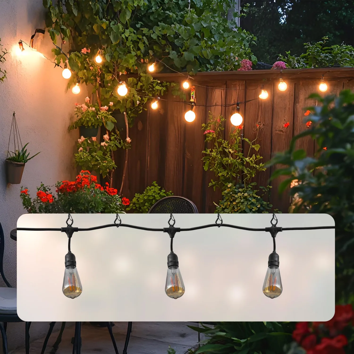 20 PCS Screw Hooks with Safety Buckle, Heavy Duty Ceiling Hooks for Hanging Outdoor String Lights, Plants, Wind Chimes, 2.36 inches, Black