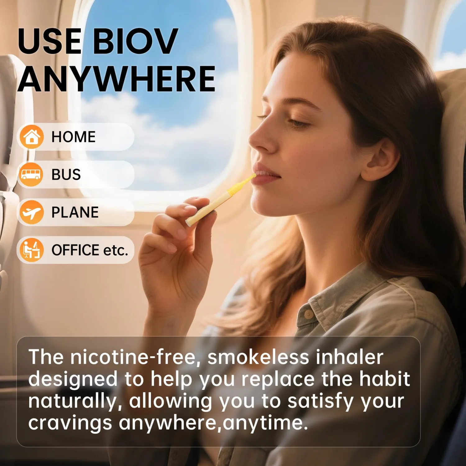 Natural Air Inhaler | Non Electric Flavored Air Refreshing Support | Oral Fixation Cool Menthol Essential Oils, Craving Relief 3 Pack