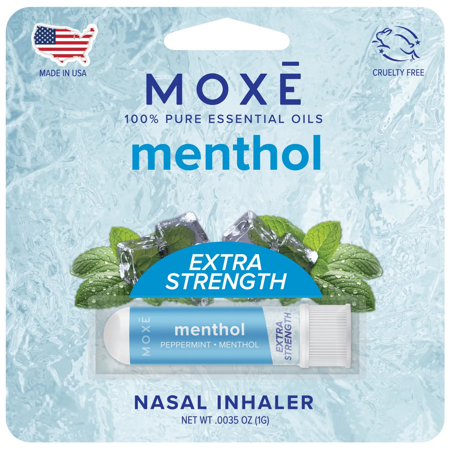 MOXĒ Extra Strength Menthol Nasal Inhaler | Powerful Cooling Menthol for Sinus Relief & Clear Breathing | Made in The USA | Maximum Strength Aromatherapy for Instant Refreshment