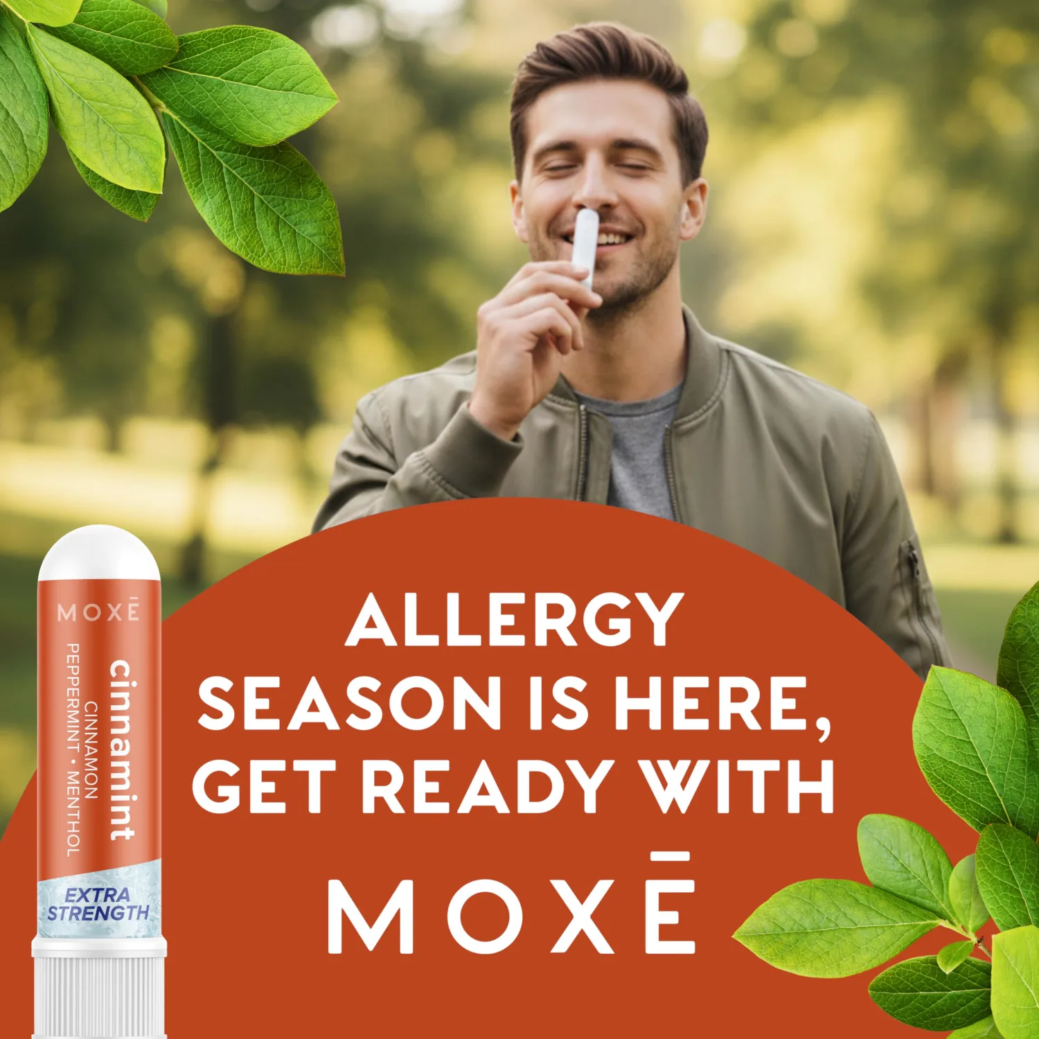 MOXĒ Extra Strength Cinnamint Nasal Inhaler | Powerful Menthol & Cinnamon Oil for Sinus Relief & Invigorating Clarity | Made in The USA | Max Strength Aromatherapy for Clear Breathing & Energy Boost