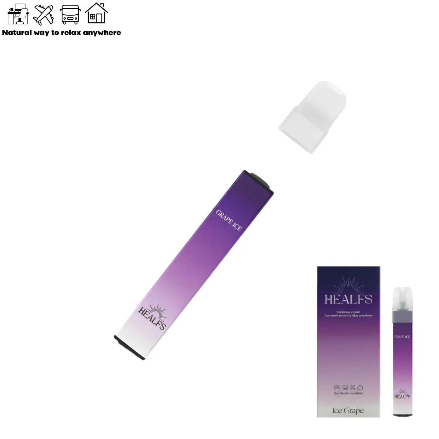 Grape Aroma Inhaler 1 Pack | Non‑Electric Air Sticks for Good Habits | Gentle Fruity Scent for Clarity & Relaxation