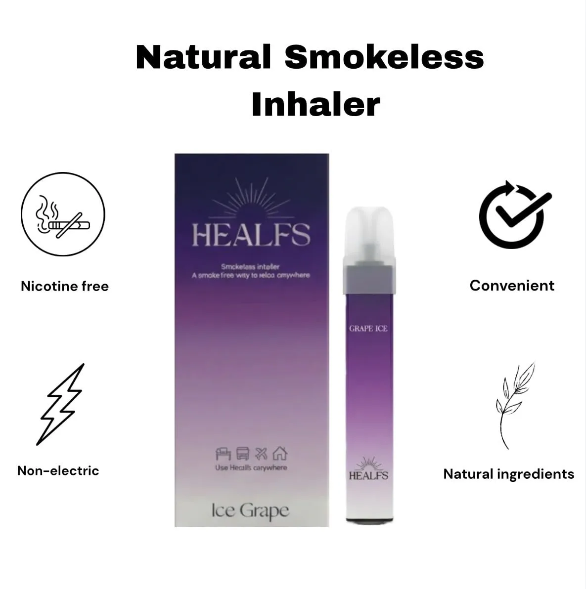 Grape Aroma Inhaler 1 Pack | Non‑Electric Air Sticks for Good Habits | Gentle Fruity Scent for Clarity & Relaxation