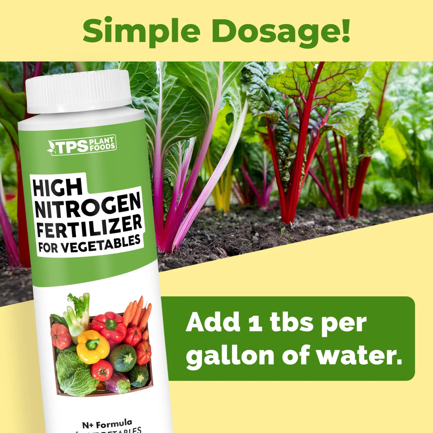 High Nitrogen Fertilizer for Vegetables – Liquid Plant Food for Vigorous Leafy Growth, Strong Stems & Higher Garden Productivity, 8 oz