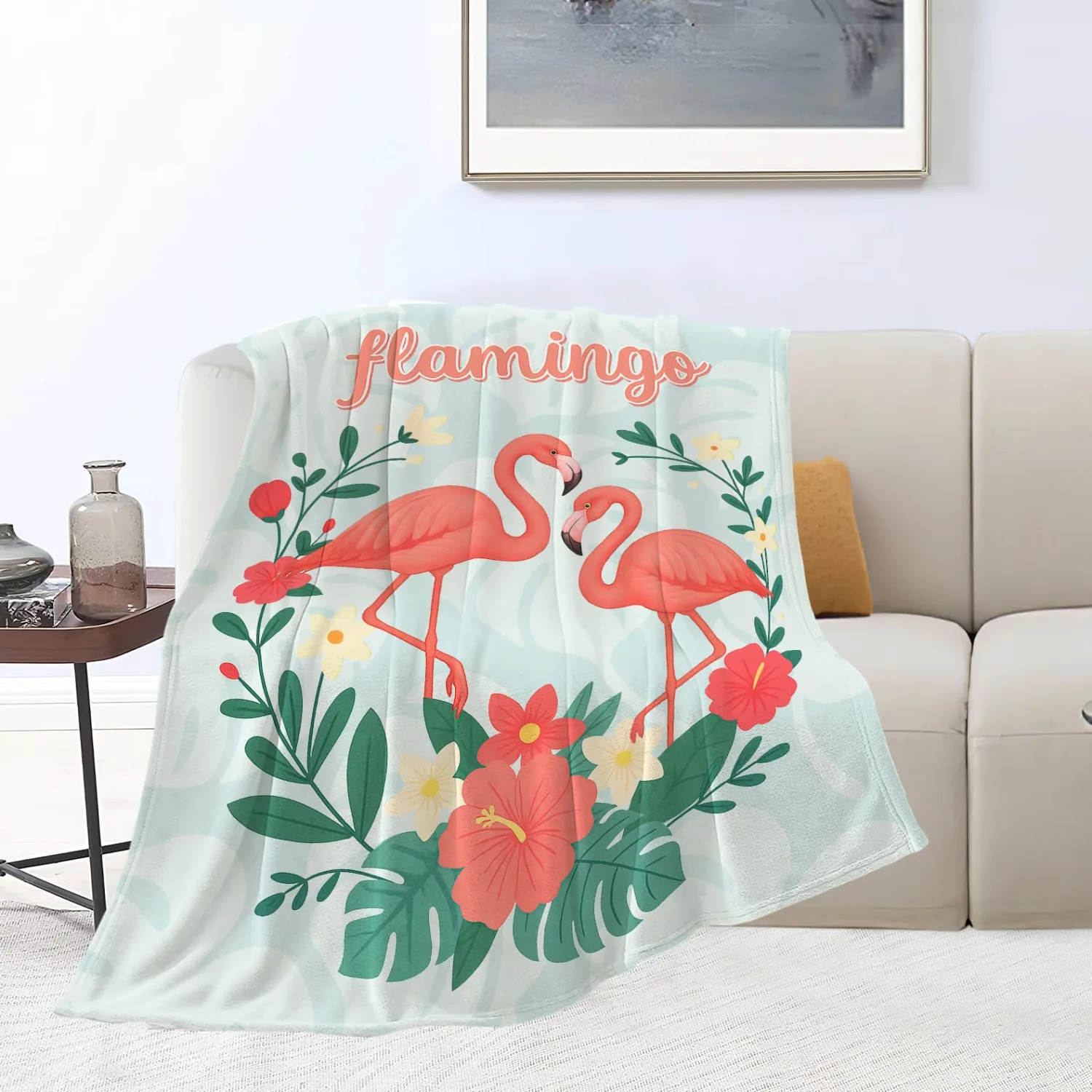 Flamingo Blanket Super Soft Warm Fluffy Fleece Flannel Animal Throw Blanket Cozy Fuzzy Plush Stuff Bedding Blankets Gifts for Women Kids Boys Girls Adults 50"X40"