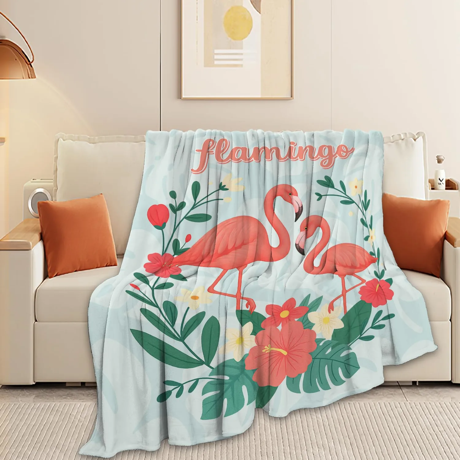 Flamingo Blanket Super Soft Warm Fluffy Fleece Flannel Animal Throw Blanket Cozy Fuzzy Plush Stuff Bedding Blankets Gifts for Women Kids Boys Girls Adults 50"X40"