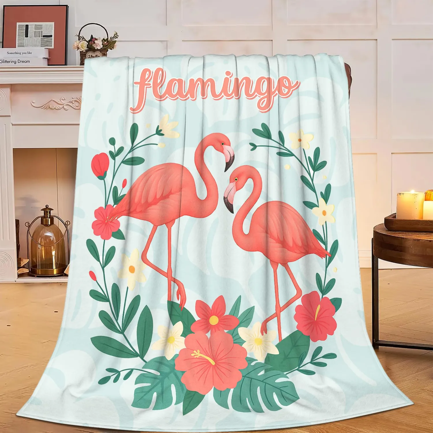 Flamingo Blanket Super Soft Warm Fluffy Fleece Flannel Animal Throw Blanket Cozy Fuzzy Plush Stuff Bedding Blankets Gifts for Women Kids Boys Girls Adults 50"X40"