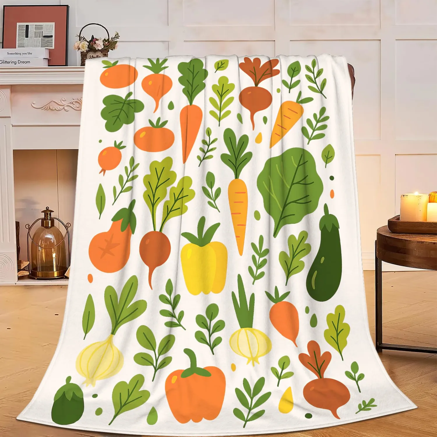 Vegetable Blanket Super Soft Warm Fluffy Fleece Flannel Throw Blanket Cozy Fuzzy Plush Stuff Bedding Blankets Gifts for Women Kids Boys Girls Adults 50"X40"