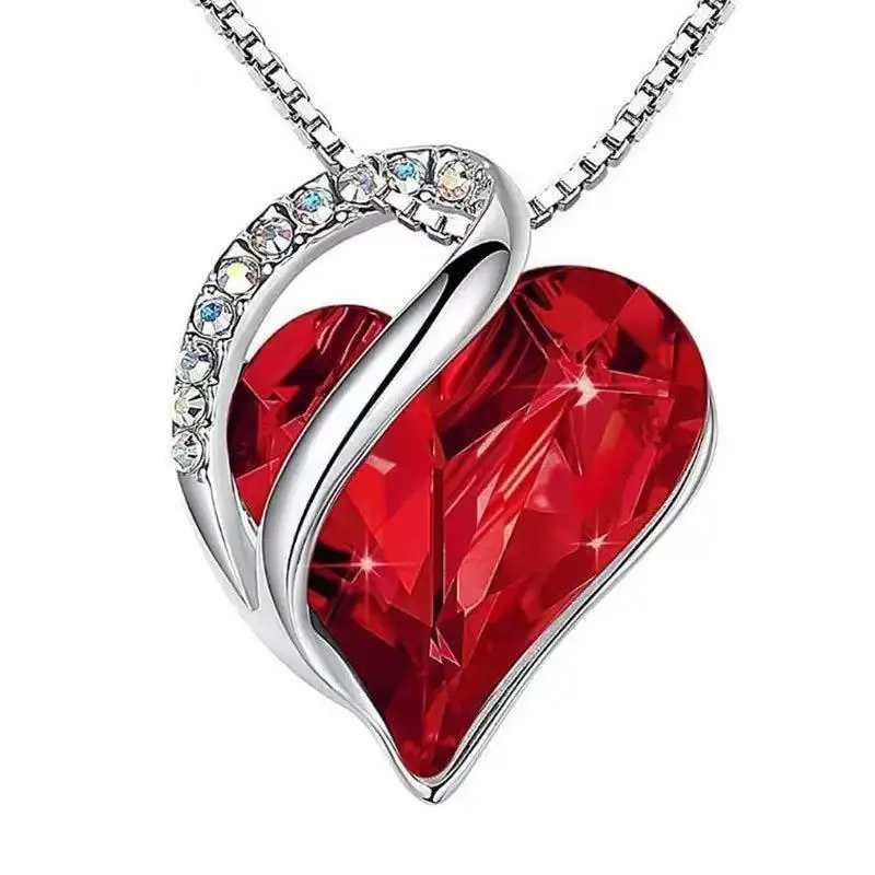 Geometric Heart Of The Ocean Crystal Necklace High-End