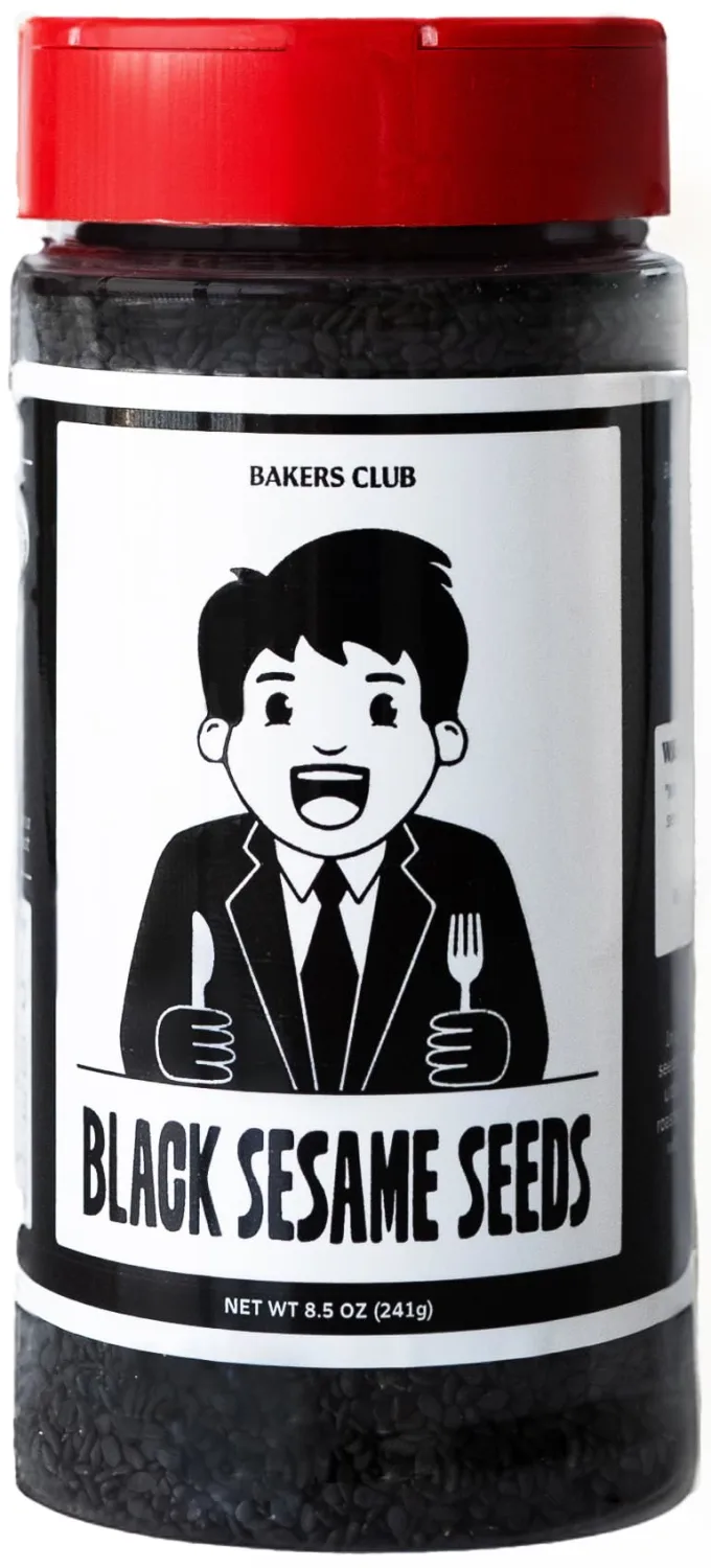 Premium Black Sesame Seeds 8.5oz - for Sushi, Tuna, Stir Fry, Bread, Poke Bowls - Kosher, Gluten Free, Rich in Sesame Oil - Ideal for Toasting, Cooking, Baking Bakers Club