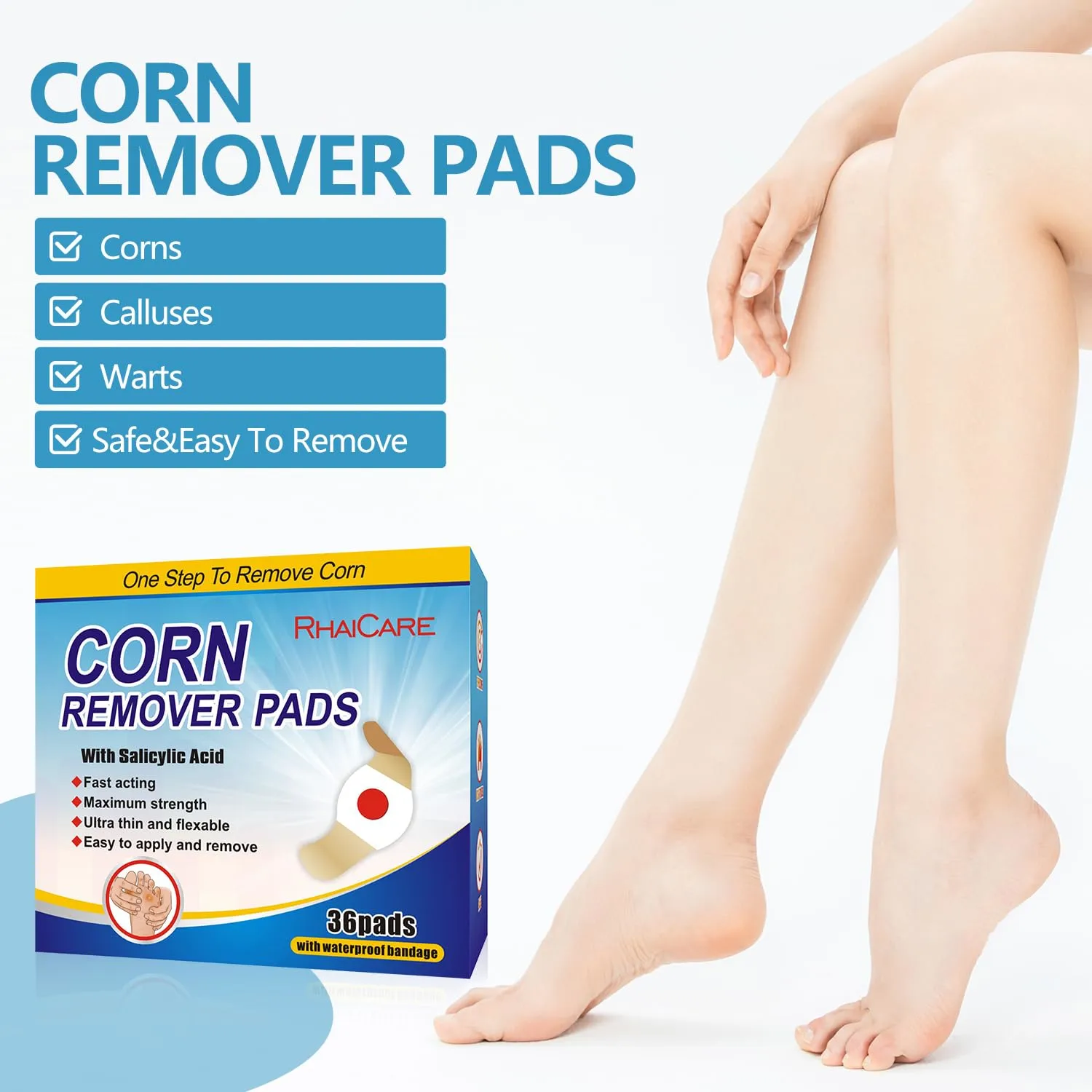 Corn removers for Toes feet Bottom of Foot Corn Remover(24 Count),Corn Pads Remover for Toes feet with 40% Salicylic