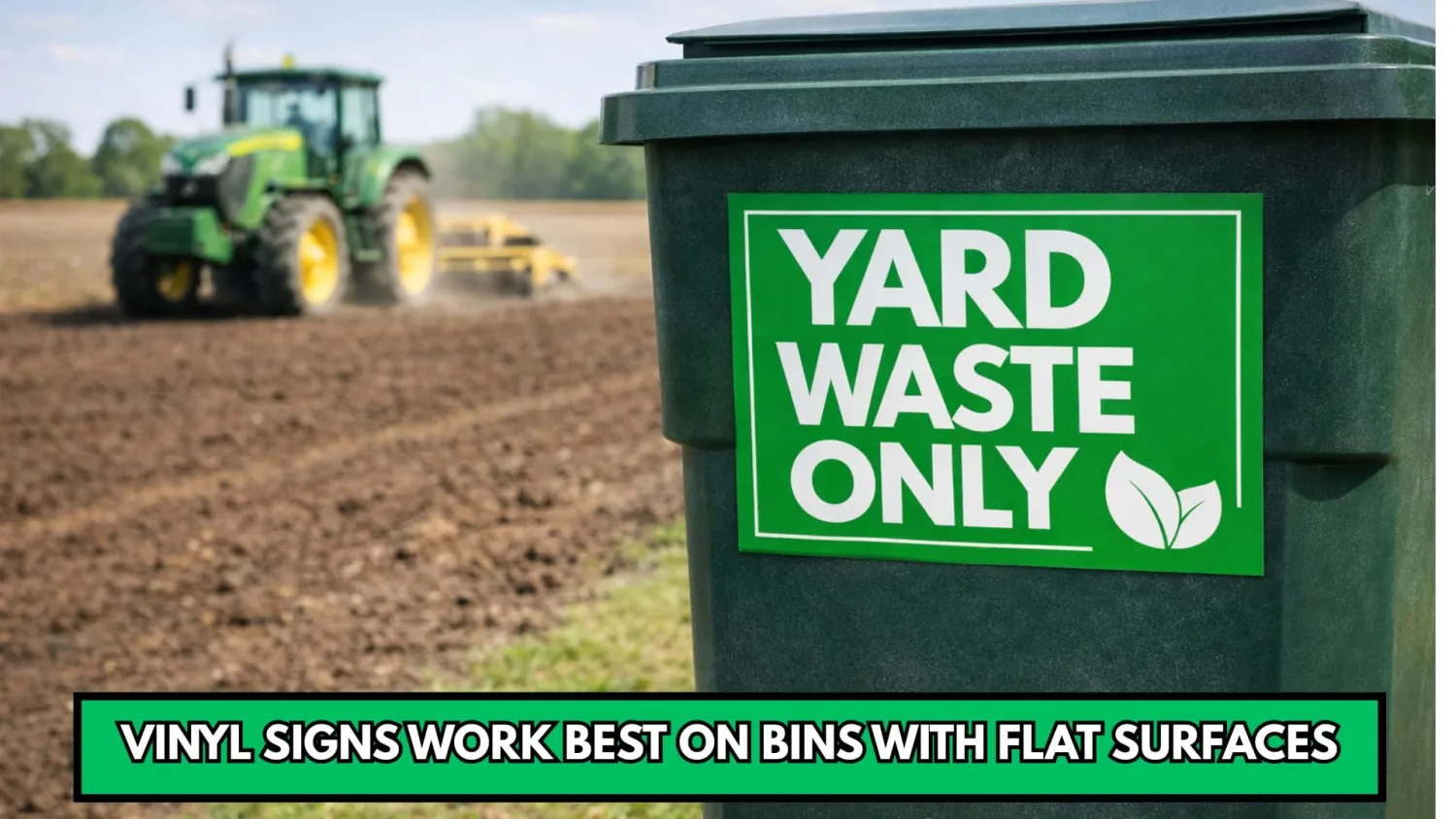 Yard Waste Only Sign Vinyl Labels, 5 Pack 10 x 8 in, Premium Quality, Highly Durable, Weatherproof, Waterproof, Yard Waste Sign Stickers, For Outdoor & Indoor Bins