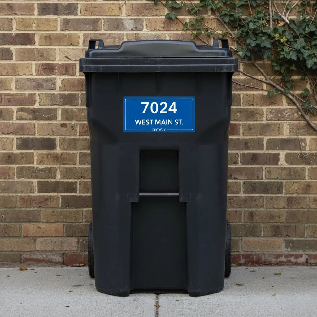 Custom Number Stickers for Trash Can - Personalized Address Garbage Bin and Container Decals for Yard Waste, Compost, Trash, and Recycle
