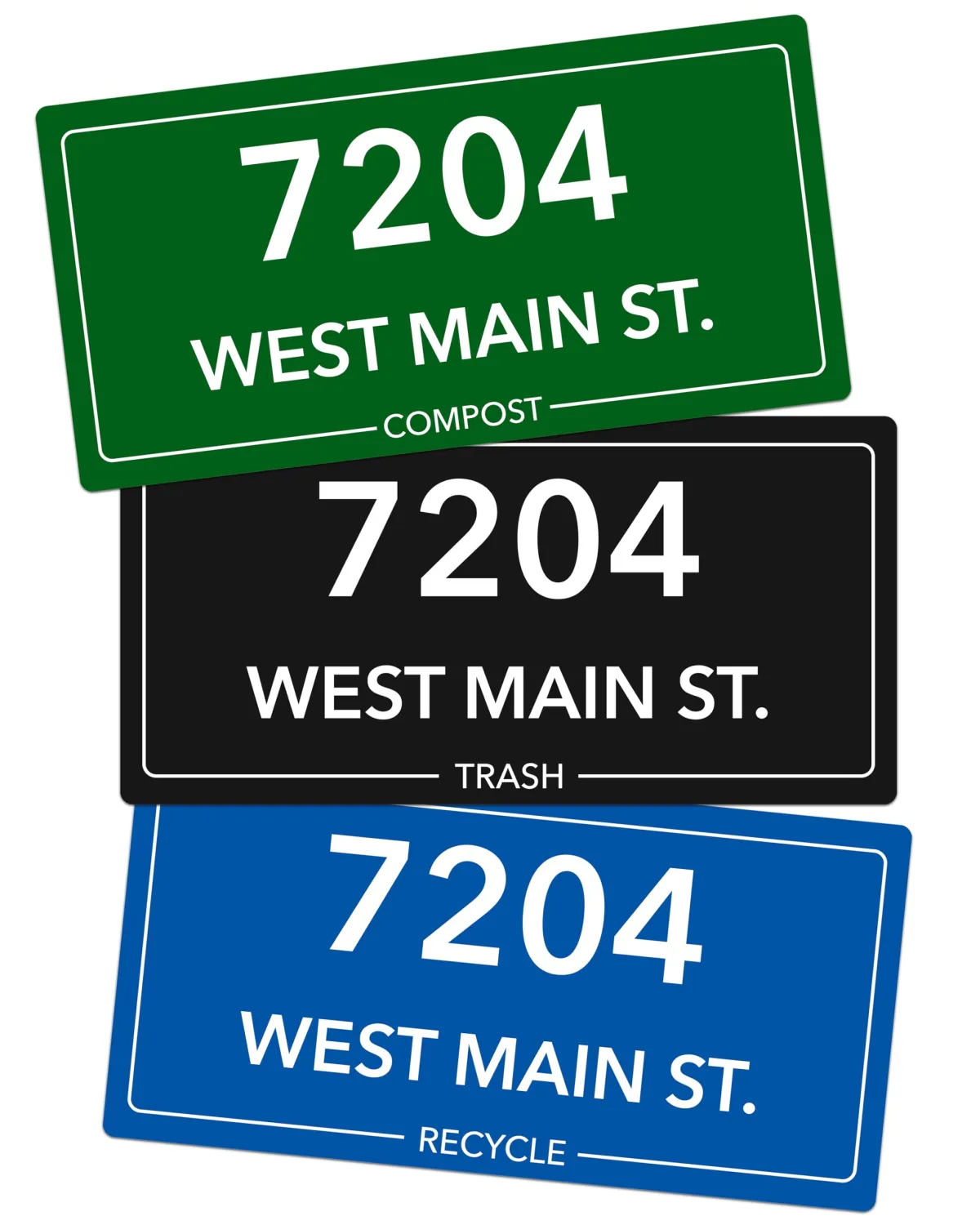 Custom Number Stickers for Trash Can - Personalized Address Garbage Bin and Container Decals for Yard Waste, Compost, Trash, and Recycle