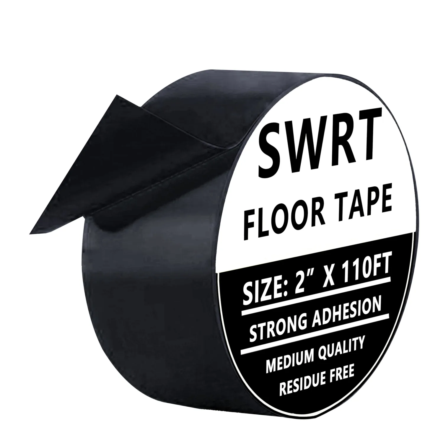 SWRT 2" x 110FT Black Floor Marking Tape and Dance Splicing Tape, Caution Gym Floor Tape Warning Safety Stripe Tape for Floor Marking, Athletics, School, Restaurants, Equipment and More