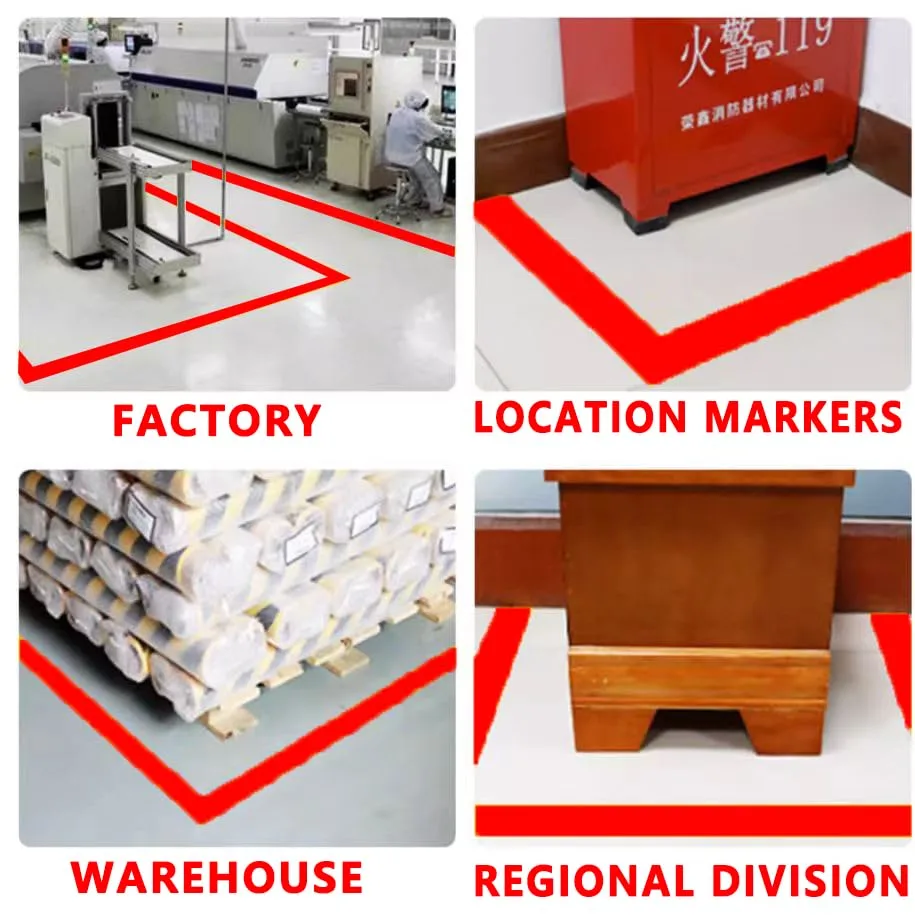 SWRT 2" x 110FT Red Floor Marking Tape and Dance Splicing Tape, Caution Gym Floor Tape Warning Safety Stripe Tape for Floor Marking, Athletics, School, Restaurants, Equipment and More