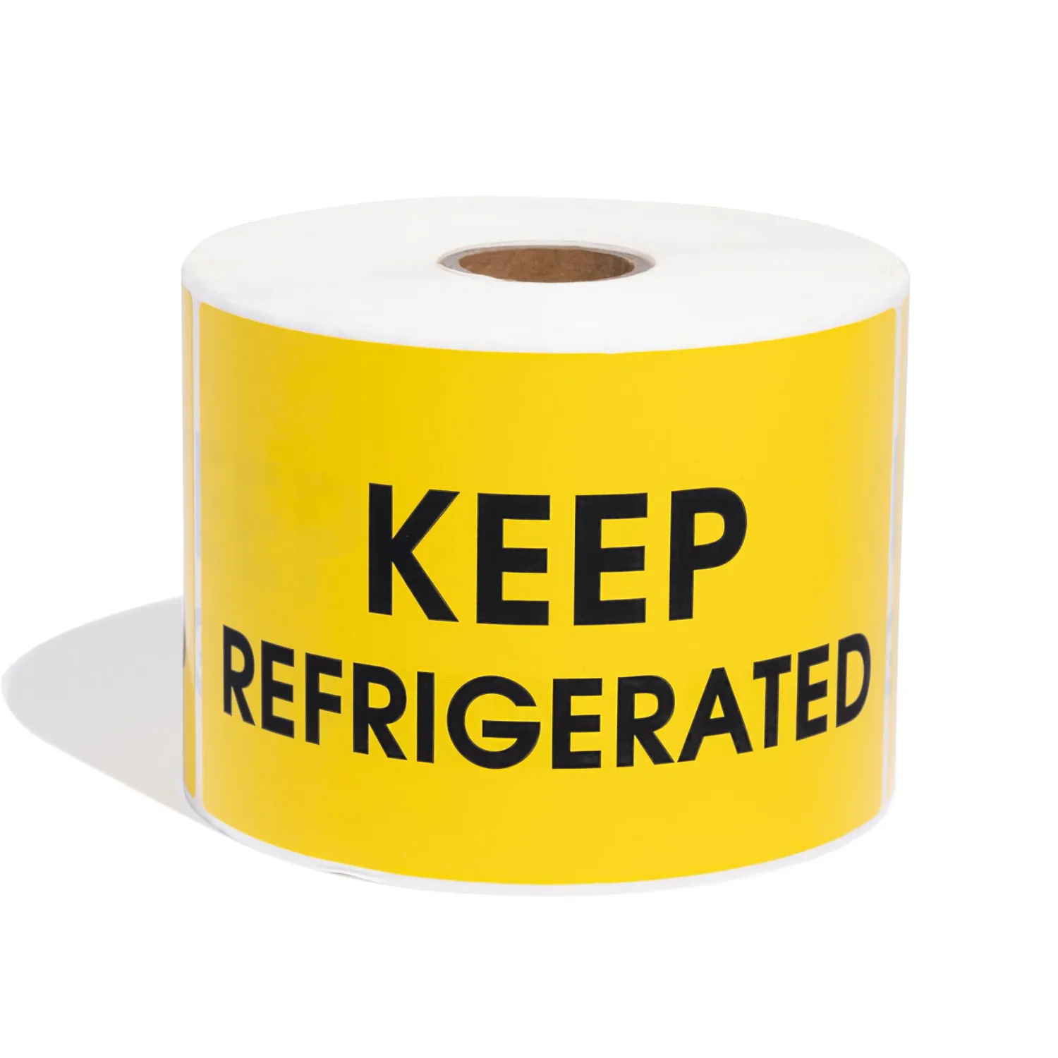 Aegis Adhesives - 3" X 5" Yellow Keep Refrigerated Stickers (1 Roll, 500/Roll) Shipping and Handling Warning Labels with Permanent Adhesive