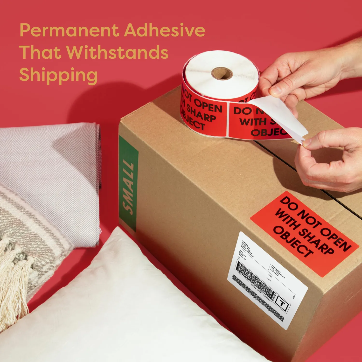 Aegis Adhesives - 3" X 5" Yellow Keep Refrigerated Stickers (1 Roll, 500/Roll) Shipping and Handling Warning Labels with Permanent Adhesive