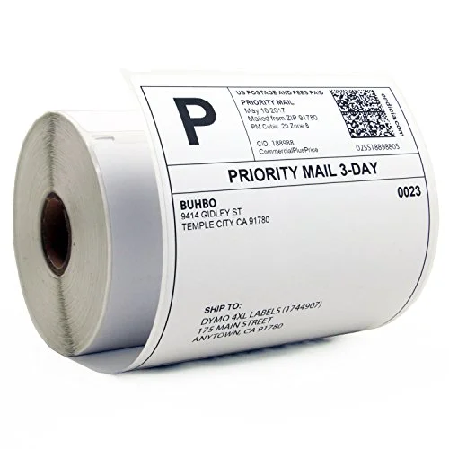 Buhbo Compatible with DYMO LabelWriter 4XL 4" x 6" Shipping Label 1744907, White (220 Per Roll)