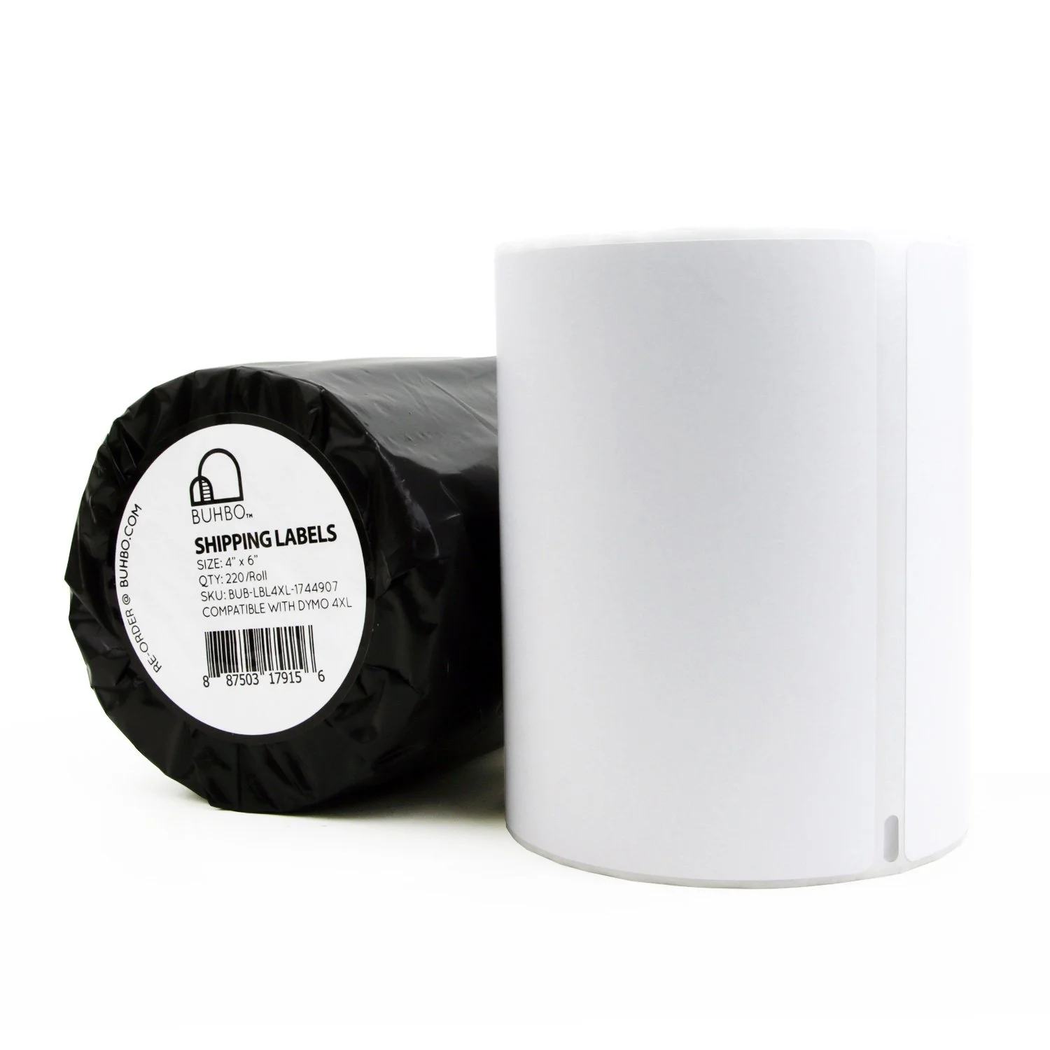 Buhbo Compatible with DYMO LabelWriter 4XL 4" x 6" Shipping Label 1744907, White (2 Pack / 220 Labels Per Roll)