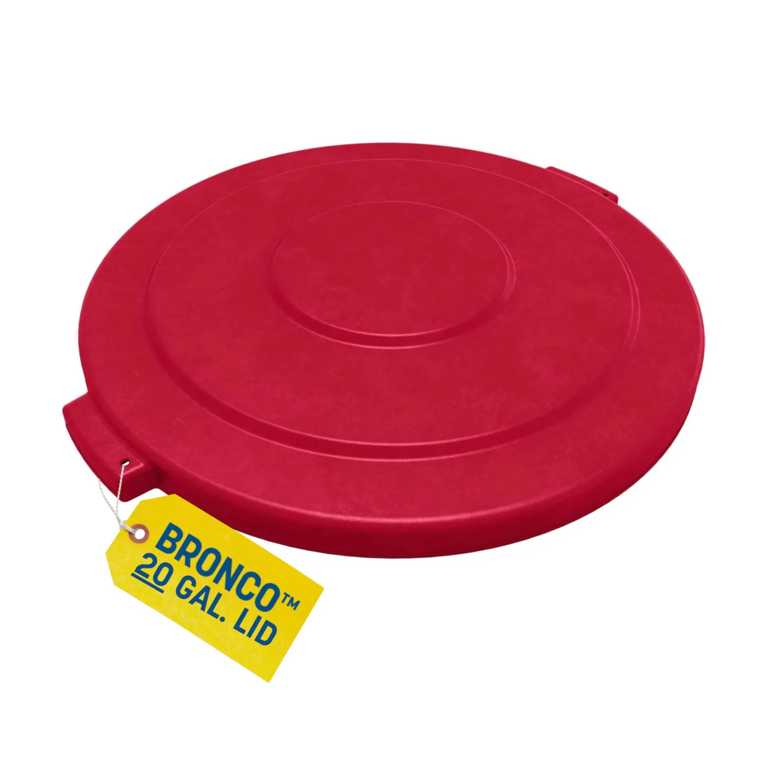 SPARTA Bronco Trash Can Lid, 20 Gallon Waste Container Cover, Fits Bronco 20-Gallon Containers (Sold Separately), Heavy-Duty Polyethylene, Red
