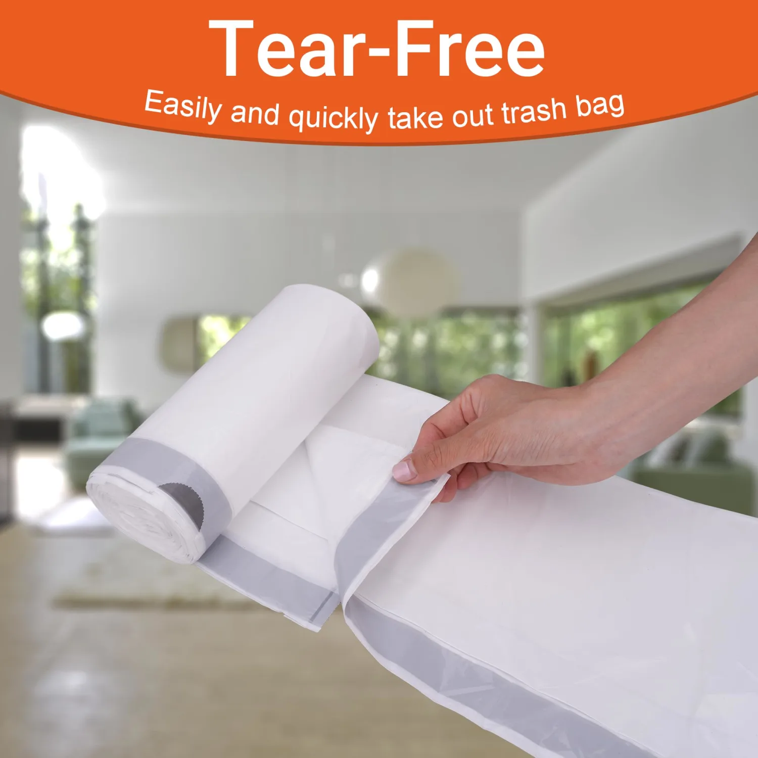 10.6 Gallon 100 Count for Dual Compartment Trash Can (2 x 10.6 Gallon) Trash Bags with Ultra-Strong Drawstring Heavy Duty 1.2 Mil Pre-Separated Tear & Leak Resistant PERFECT FIT & GRAND SAVE!