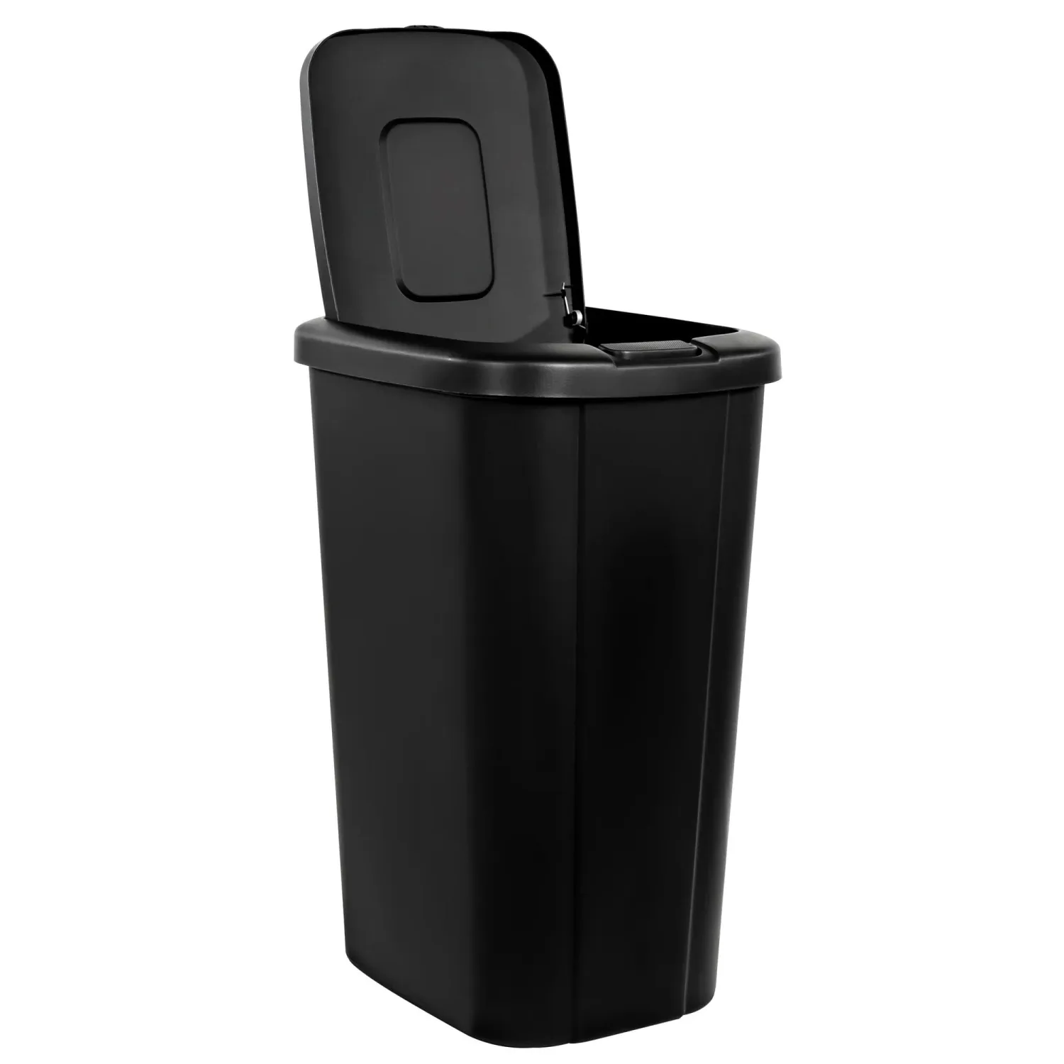 13.3 Gallon Trash Can, Plastic Touch Top Kitchen Trash Can, Black