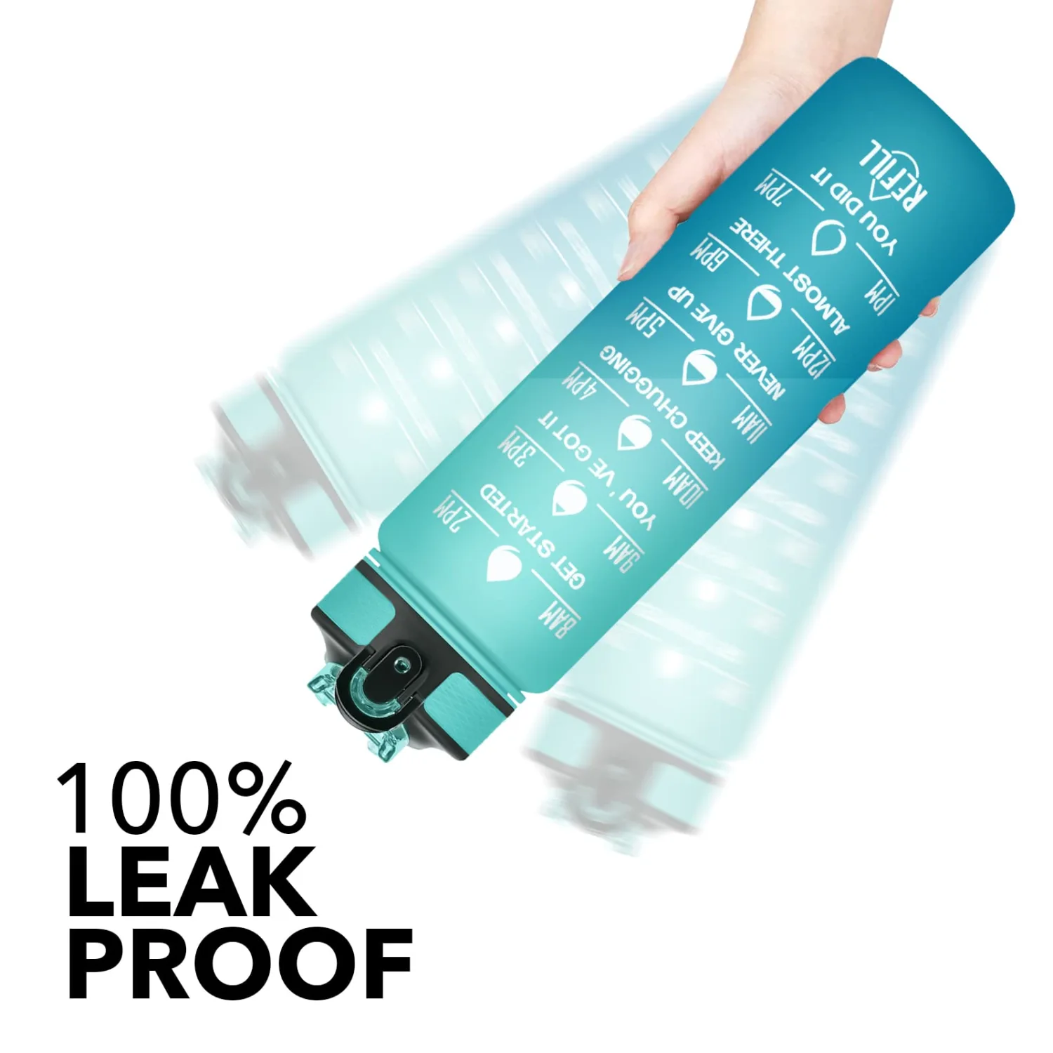 Hyeta 32 oz Water Bottles with Times to Drink and Straw, Motivational Water Bottle with Time Marker, Leakproof, Drinking Sports Water Bottle for Fitness, Gym and Outdoor