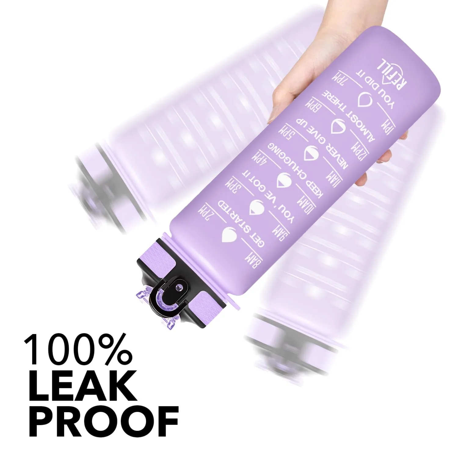 Hyeta 32 oz Water Bottles with Times to Drink and Straw, Motivational Water Bottle with Time Marker, Leakproof, Drinking Sports Water Bottle for Fitness, Gym and Outdoor