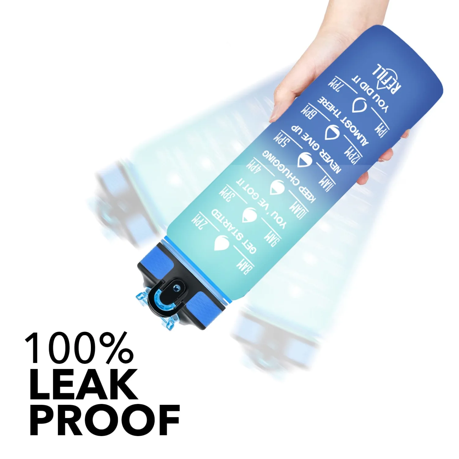 Hyeta 32 oz Water Bottles with Times to Drink and Straw, Motivational Water Bottle with Time Marker, Leakproof, Drinking Sports Water Bottle for Fitness, Gym and Outdoor
