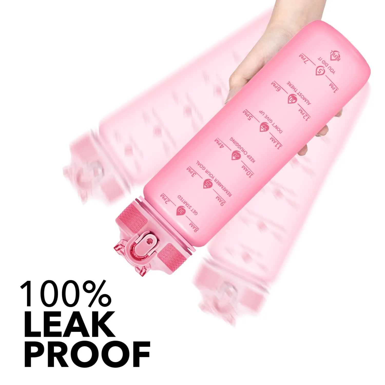 Hyeta 32oz Water Bottles with Straw - Stay Motivated and Hydrated with Convenient Times to Drink Markings, Durable, Leak-proof