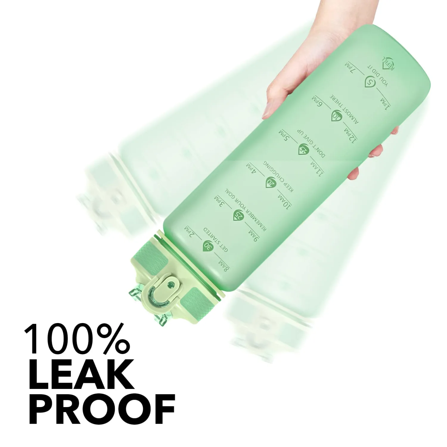 Hyeta 32oz Water Bottles with Straw - Stay Motivated and Hydrated with Convenient Times to Drink Markings, Durable, Leak-proof