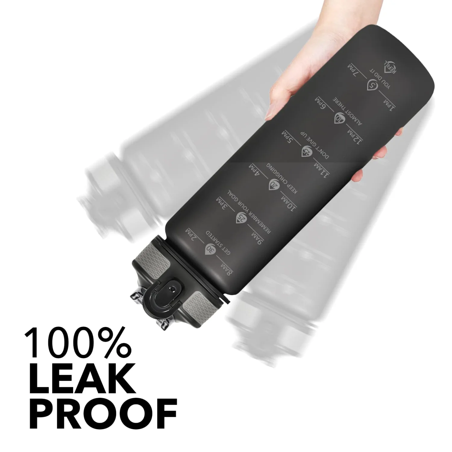 Hyeta 32oz Water Bottles with Straw - Stay Motivated and Hydrated with Convenient Times to Drink Markings, Durable, Leak-proof