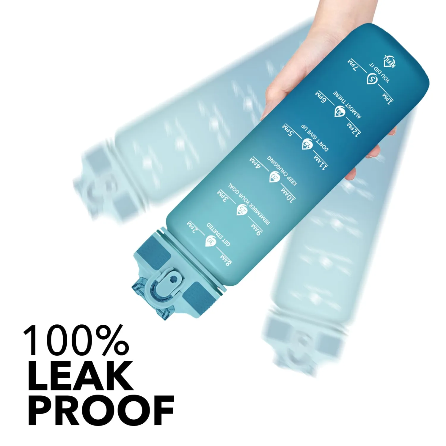 Hyeta 32oz Water Bottles with Straw - Stay Motivated and Hydrated with Convenient Times to Drink Markings, Durable, Leak-proof