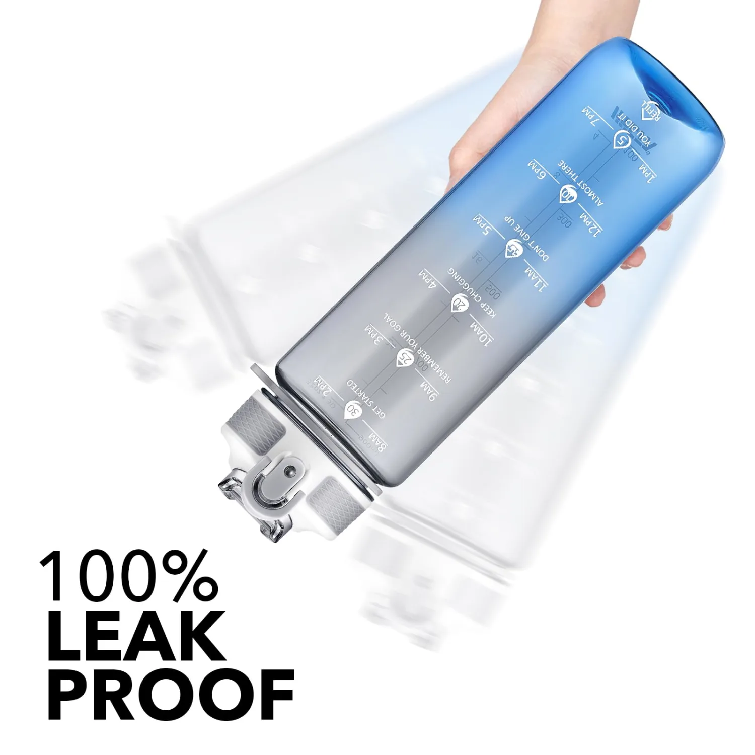 Hyeta 32oz Water Bottles with Straw - Stay Motivated and Hydrated with Convenient Times to Drink Markings, Durable, Leak-proof