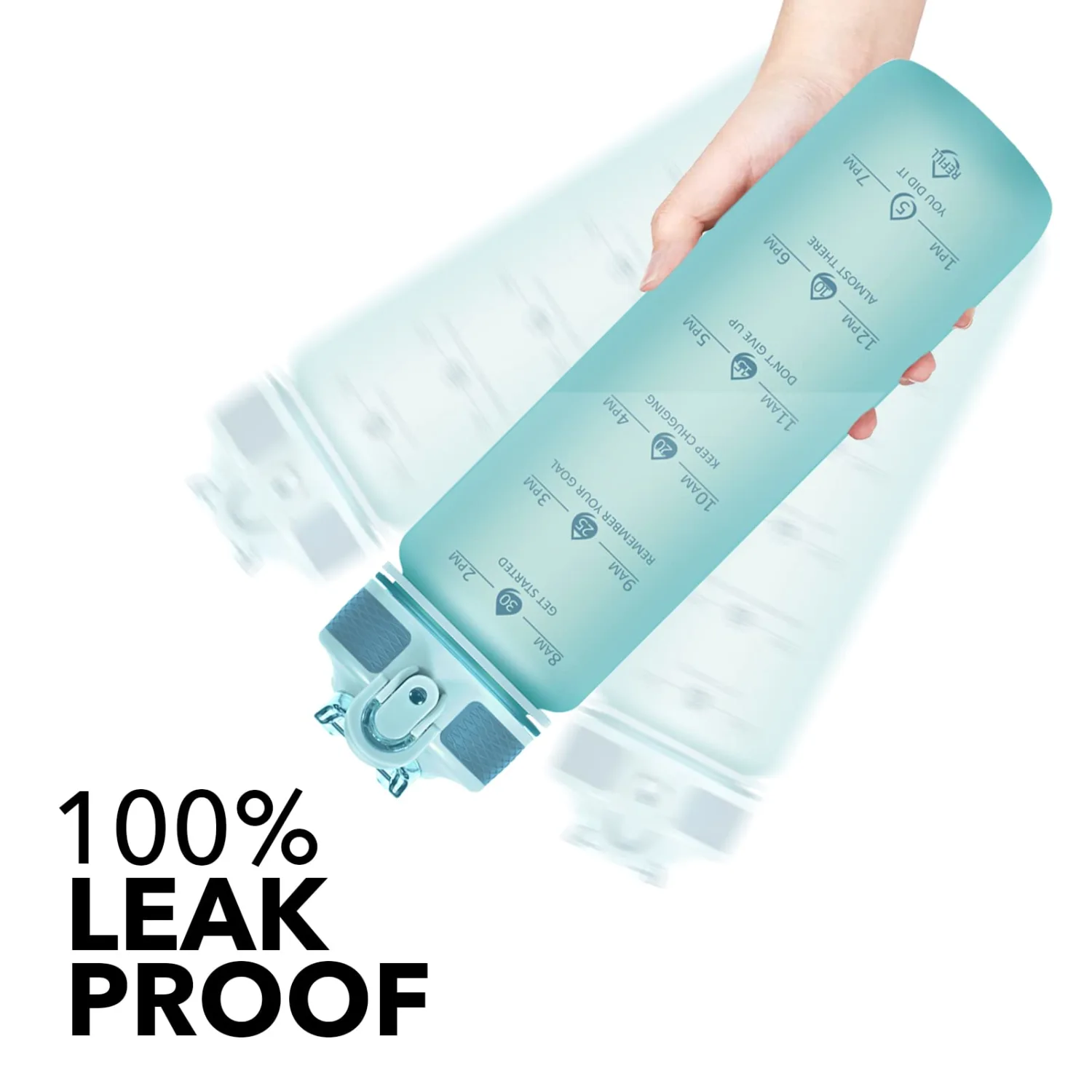 Hyeta 32oz Water Bottles with Straw - Stay Motivated and Hydrated with Convenient Times to Drink Markings, Durable, Leak-proof