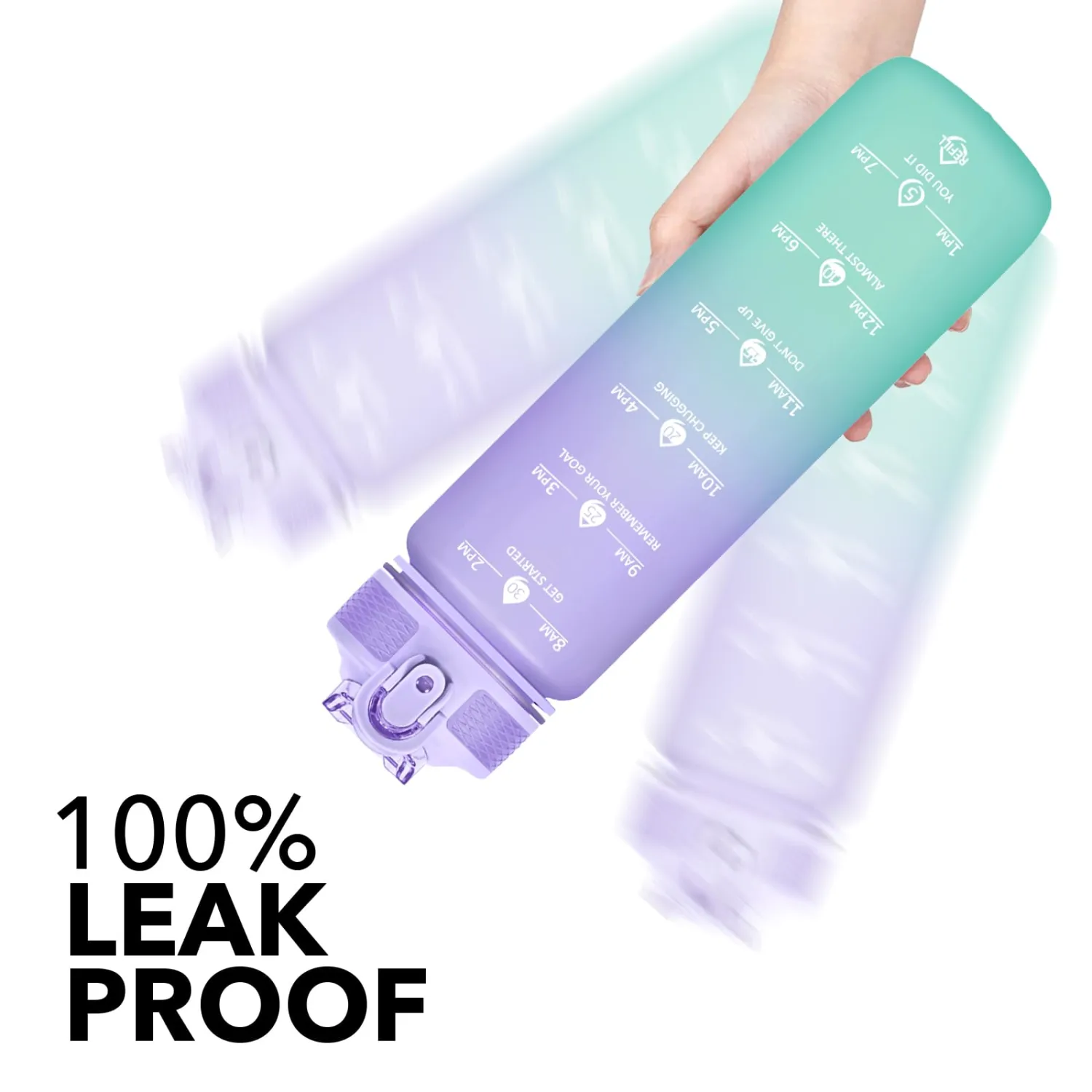 Hyeta 32oz Water Bottles with Straw - Stay Motivated and Hydrated with Convenient Times to Drink Markings, Durable, Leak-proof