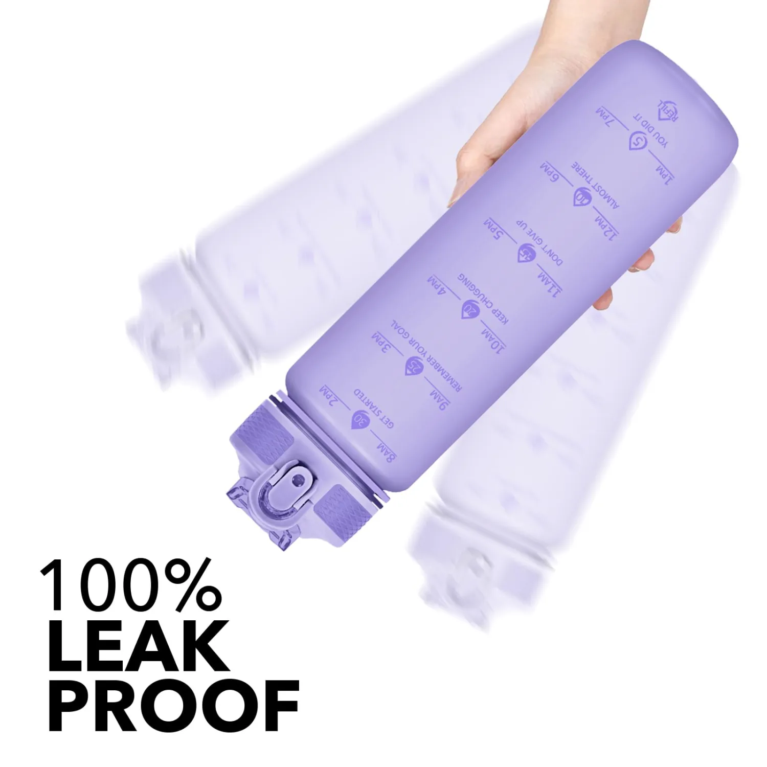 Hyeta 32oz Water Bottles with Straw - Stay Motivated and Hydrated with Convenient Times to Drink Markings, Durable, Leak-proof