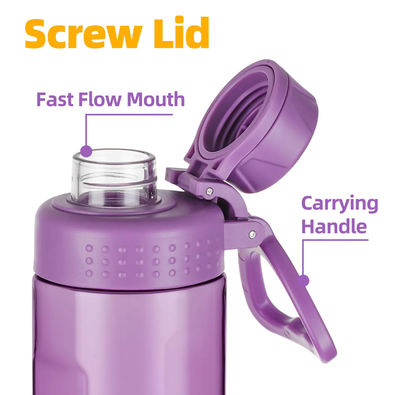 OLDLEY Water Bottles 20oz BPA Free Tritan Water Bottle with Carry Handle and Spout Lid, Leakproof Kids Water Bottle for Home,Travel, School, Outdoors, Dark Purple