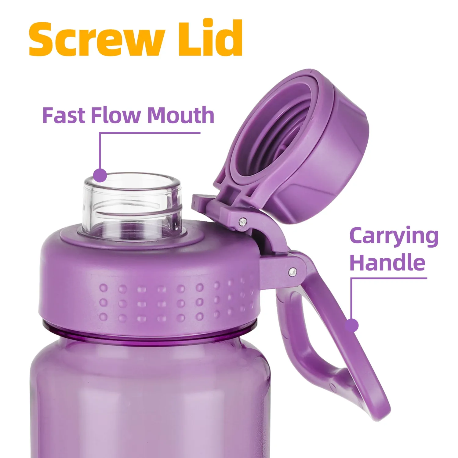 OLDLEY 32 oz Water Bottle, Sports Tritan Water Bottle with Carry Handle and Spout Lid, Leakproof & BPA Free Large Water Bottles for Home,Travel, School, Outdoors, Gym,Dark Purple