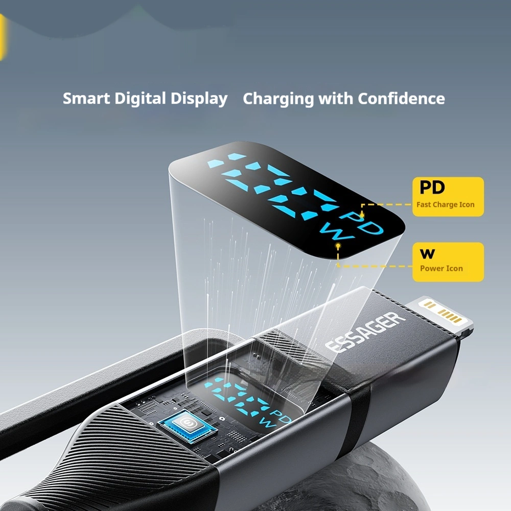 Digital Display 4-in-1 Data Cable Suitable For