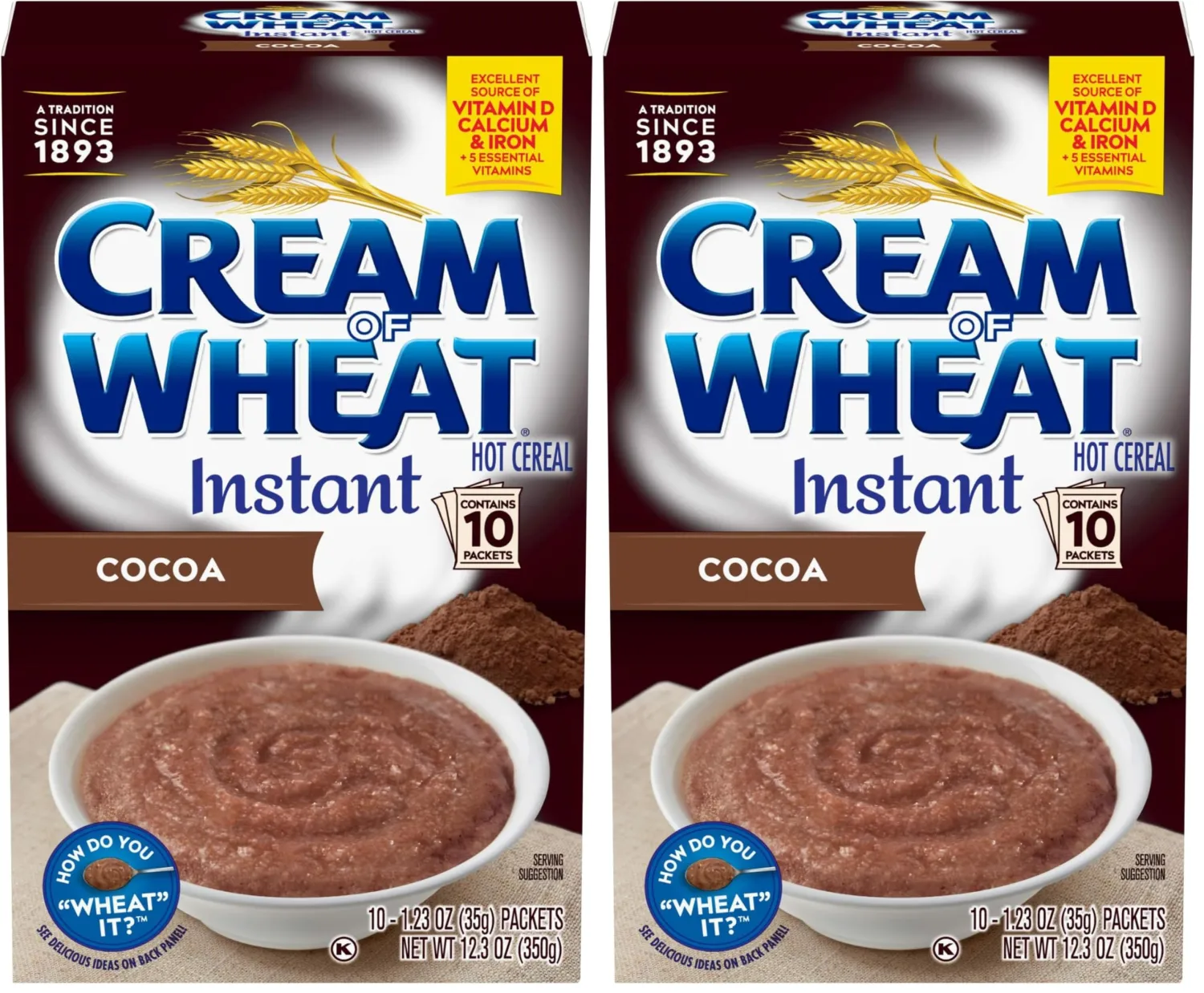 Cream of Wheat Instant Hot Cereal, Cocoa, 1.23 Ounce, 20 Packets