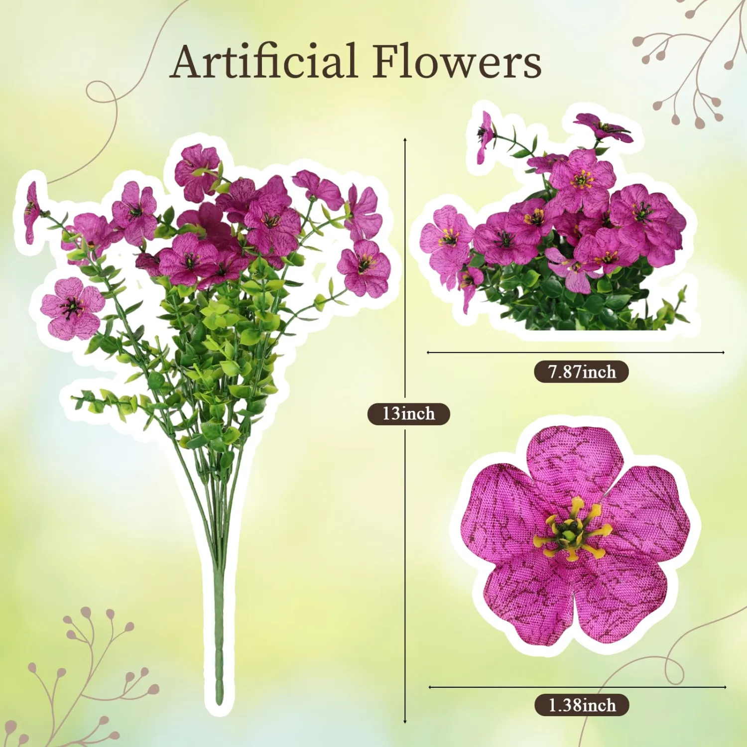 Artificial Flowers for Outdoors, 16 Bundles UV Resistant Fake Outdoor Flowers, Realistic Spring Decor for Planters, Porch, Home and Garden Decoration (Mixed Colors)