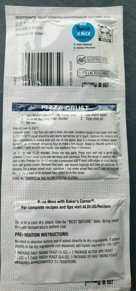 Rapid Rise Instant Fast Rising Yeast 1 Strip of 3 Baker