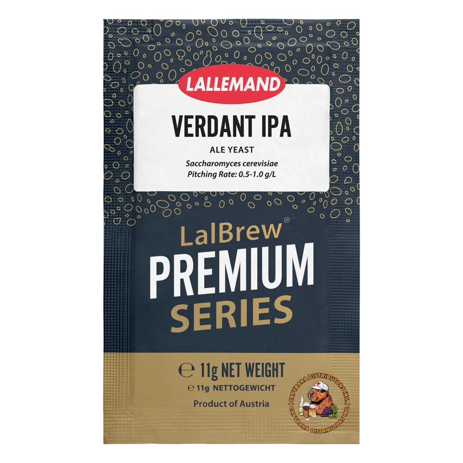 LalBrew Verdant IPA Brewing Yeast (1 Pack) - IPA Ale Yeast - Make Beer At Home - 11 g Sachets - Saccharomyces cerevisiae - Sold by CAPYBARA Distributors Inc.