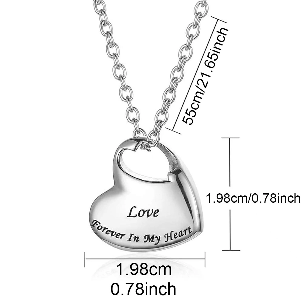 Stainless Steel Heart-shaped Openable Pendant Necklace