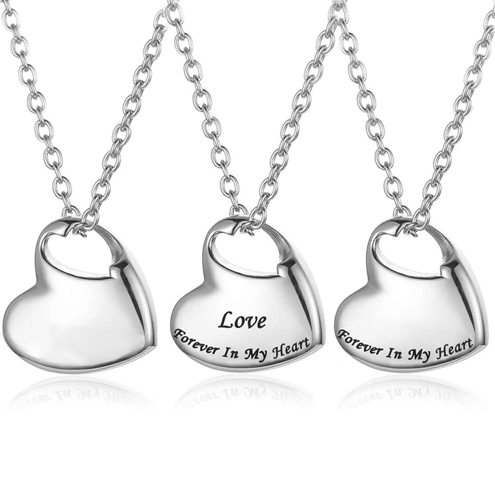 Stainless Steel Heart-shaped Openable Pendant Necklace