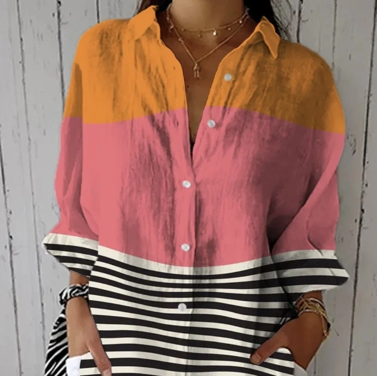 European And American Women's Animal-print Blouse